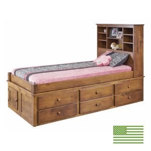 Amish 6 Drawer Captain's Bed
